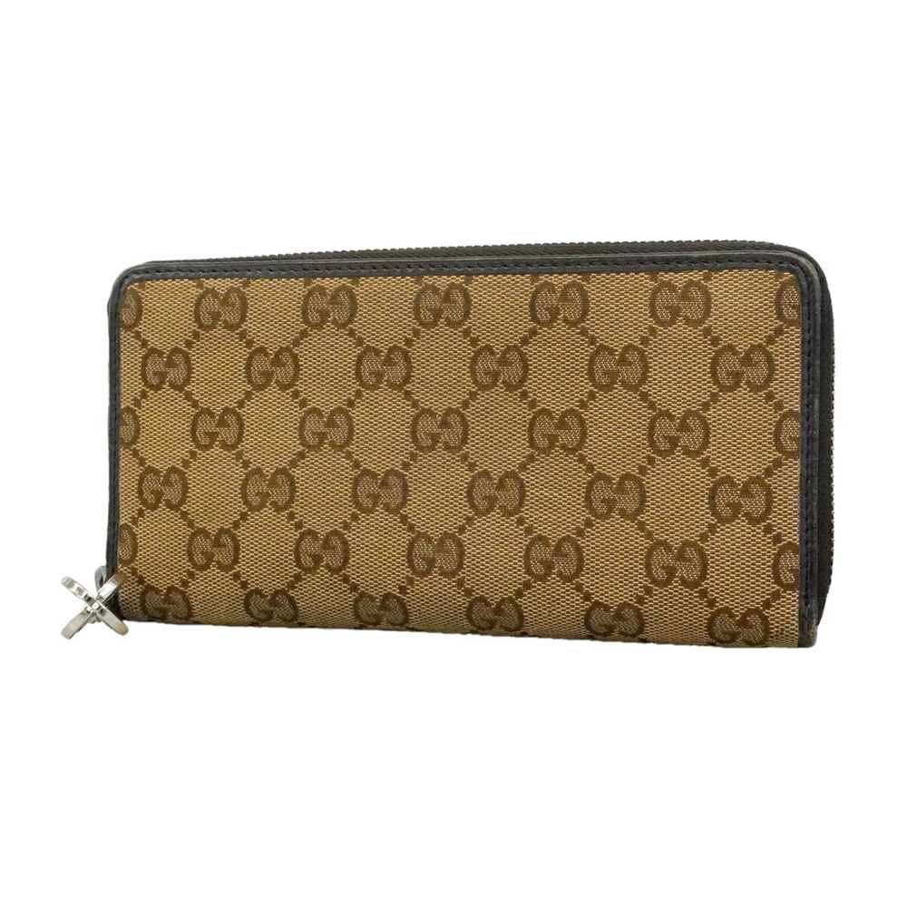 Gucci GG Canvas Long Wallet 233025 Brown Women's